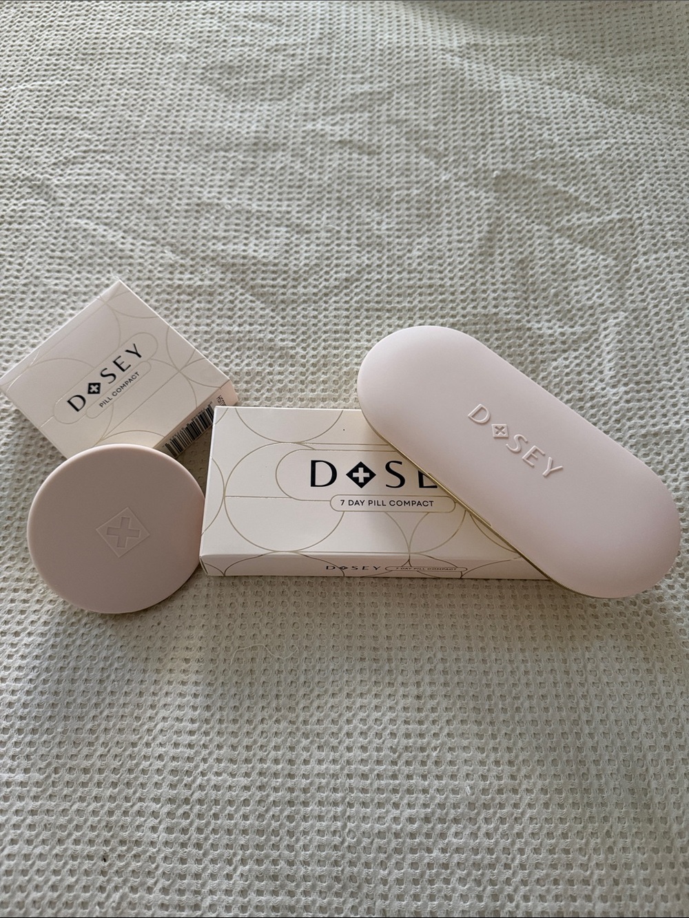 Set of 2 Anthropologie Dosey Pink 7-Day Pill Compact + Daily Pill Compact